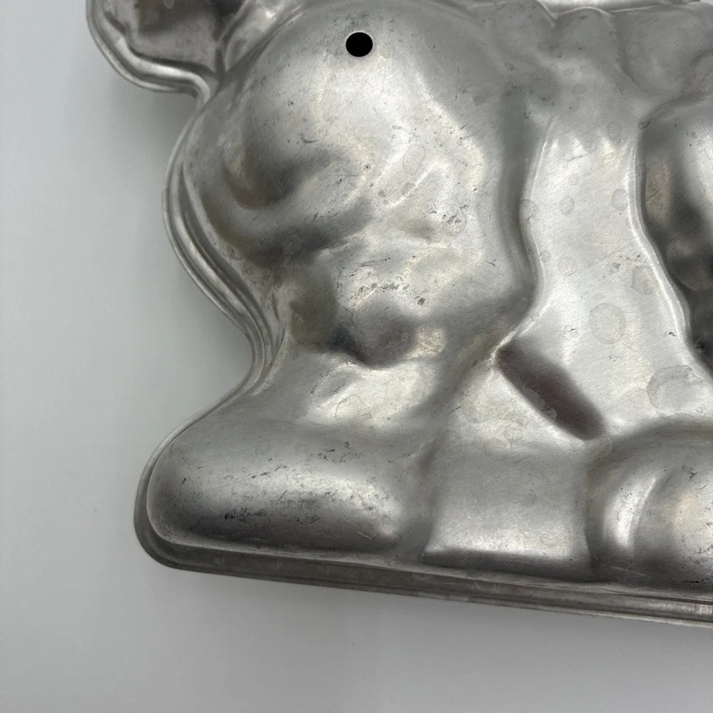 Vintage Aluminum Standing Bunny Rabbit Cake Mold 3D Easter Two Piece Pan 10 Inch